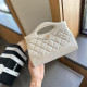 White Casual Daily Solid Color Metal Accessories Trim Texture Bags