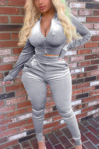 Silver Street Pleuche Solid V Neck Long Sleeve Regular Sleeve Regular Two Pieces