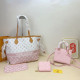 Powder White Casual Street Letters Patchwork Contrast Embossed Bags