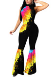 The ink purple street Coloured drawing Sleeveless O Neck Jumpsuits