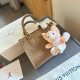 Light Coffee Casual Daily Letters Patchwork Embossed Bags(with accessories)