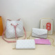 White Casual Daily Letters Draw String Patchwork Chains Bags