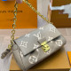Light Coffee Casual Street Letters Patchwork Chains Contrast Bags