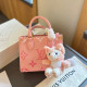 Pink Casual Daily Letters Patchwork Contrast Bags(with accessories)