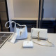 White Casual Daily Letters Patchwork Metal Accessories Trim Texture Bags