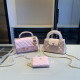 Pink Casual Daily Letters Metal Accessories Trim Texture Bags