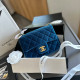 Royal Blue Casual Daily Solid Color Patchwork Velvet Bags