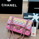 Rose Red Casual Street Gradient Color Chains Texture Contrast Bags