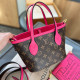Pink Brown Casual Letters Patchwork Contrast Bags