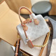 White Casual Letters Metal Accessories Trim Contrast Bags