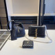 Black Casual Daily Letters Patchwork Metal Accessories Trim Texture Bags