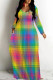 Multi-color Casual Street Plaid Geometric Print Flowers Pocket Contrast V Neck Printed Dresses