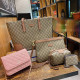 Khaki Casual Street Letters Patchwork Zipper Bags