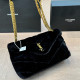 Black Casual Daily Solid Color Patchwork Chains Fluffy Bags
