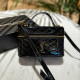 Black Casual Daily Letters Patchwork Zipper Bags