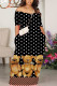Black Coffee Casual Print Basic Off Shoulder Long Dresses