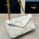 White Casual Daily Solid Color Patchwork Chains Fluffy Bags