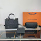 Black Casual Daily Letters Patchwork Embossed Bags