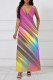 Pink Casual Print Patchwork Spaghetti Strap Sling Dresses