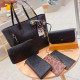 Black Casual Street Letters Patchwork Embossed Bags