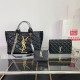 Black Casual Daily Letters Patchwork Metal Accessories Trim Bags