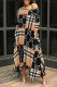 Multicolor Casual Street Plaid Cartoon Print Stripe Letters Pocket Irregular Contrast O Neck Irregular Dresses