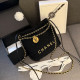 Black Casual Daily Letters Draw String Metal Accessories Trim Bags