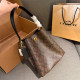 Brown Casual Daily Letters Draw String Patchwork Bags