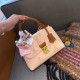 Pink Casual Daily Letters Patchwork Metal Accessories Trim Embossed Bags