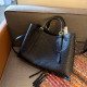 Black Casual Daily Letters Patchwork Embossed Adjustable Bags