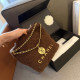 Brown Casual Daily Letters Draw String Metal Accessories Trim Bags