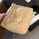 Apricot Casual Daily Letters Draw String Metal Accessories Trim Bags
