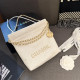 White Casual Letters Draw String Patchwork Metal Accessories Trim Bags
