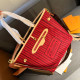 Red Casual Street Letters Patchwork Metal Accessories Trim Bags(Double sided design)