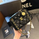 Black Casual Daily Letters Patchwork Metal Accessories Trim Zipper Bags