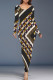 Black Coffee Casual Street Letter Print Stripe Contrast O Neck Printed Dresses