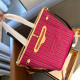 Rose Red Casual Street Letters Patchwork Metal Accessories Trim Bags(Double sided design)