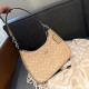 Apricot Casual Street Letters Patchwork Zipper Contrast Bags