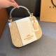 White Casual Daily Letters Patchwork Chains Contrast Bags