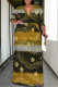 Black Yellow Casual Street Floral Print Lace Up Contrast V Neck Printed Plus Size Dresses