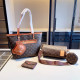 Orange Brown Casual Daily Letters Patchwork Zipper Bags