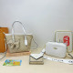 White Apricot Casual Street Letters Patchwork Contrast Bags