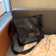 Black Casual Daily Solid Color Patchwork Metal Accessories Trim Bags