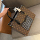 Black Brown Casual Daily Letters Patchwork Zipper Contrast Bags