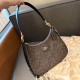 Brown Casual Street Letters Patchwork Zipper Contrast Bags