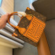 Orange Brown Casual Daily Letters Patchwork Zipper Contrast Bags