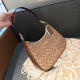 Khaki Casual Street Letters Patchwork Zipper Contrast Bags