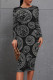 Black Casual Street Figure Print Letters O Neck Printed Dresses