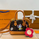 Orange Brown Casual Cartoon Print Letters Patchwork Contrast Bags