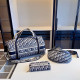White Blue Casual Daily Letters Embroidered Patchwork Contrast Bags